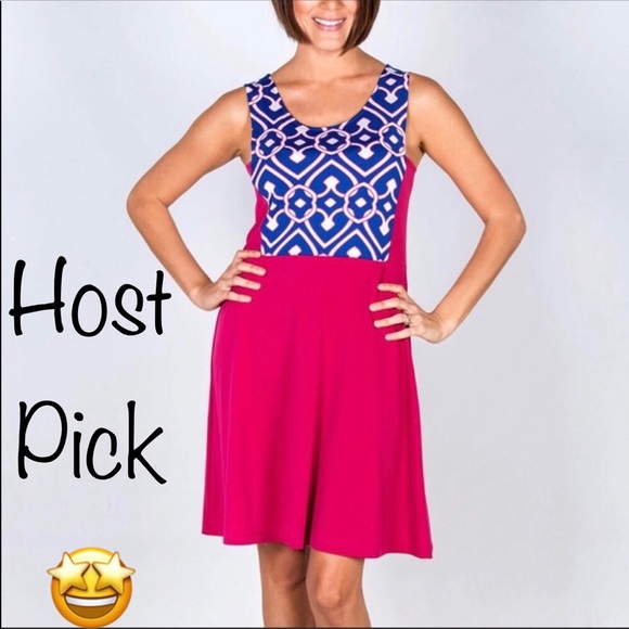 Tracy Negoshian Dresses & Skirts - Geo Print Elsa Pink sleeveless Dress New!